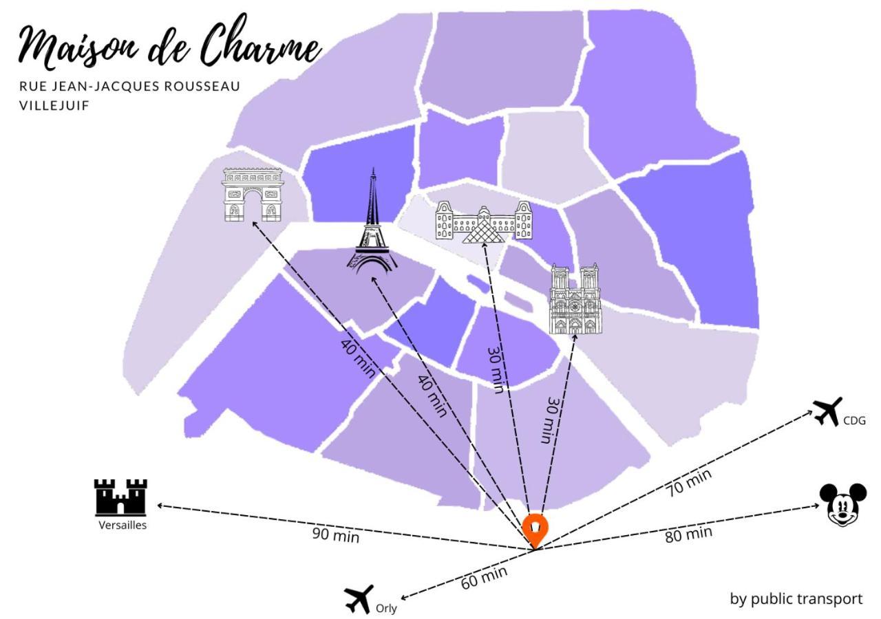 Maison De Charme - Parking Gratuit Pres De Paris & Metro Вильжюиф Экстерьер фото